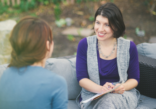 Valerie coaching a client