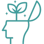 head with a plant growing out of it icon