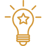 Lightbulb with a star inside icon