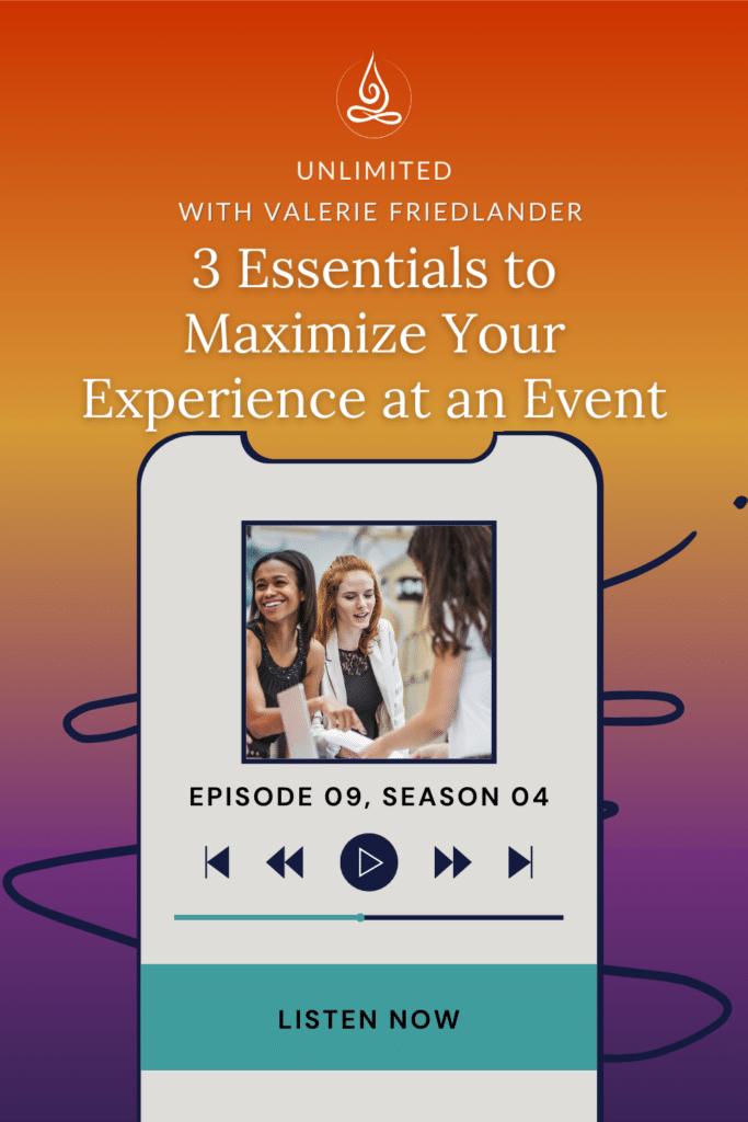 3 essentials to maximize your experience at an event Pinterest image