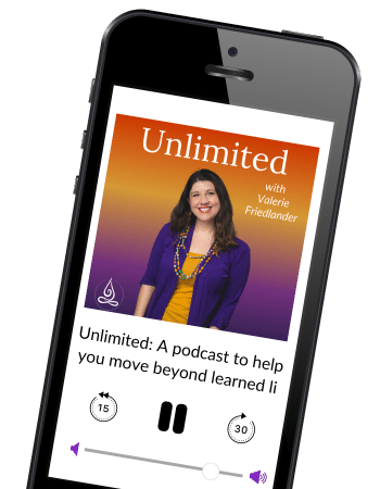 phone playing the Unlimited podcast